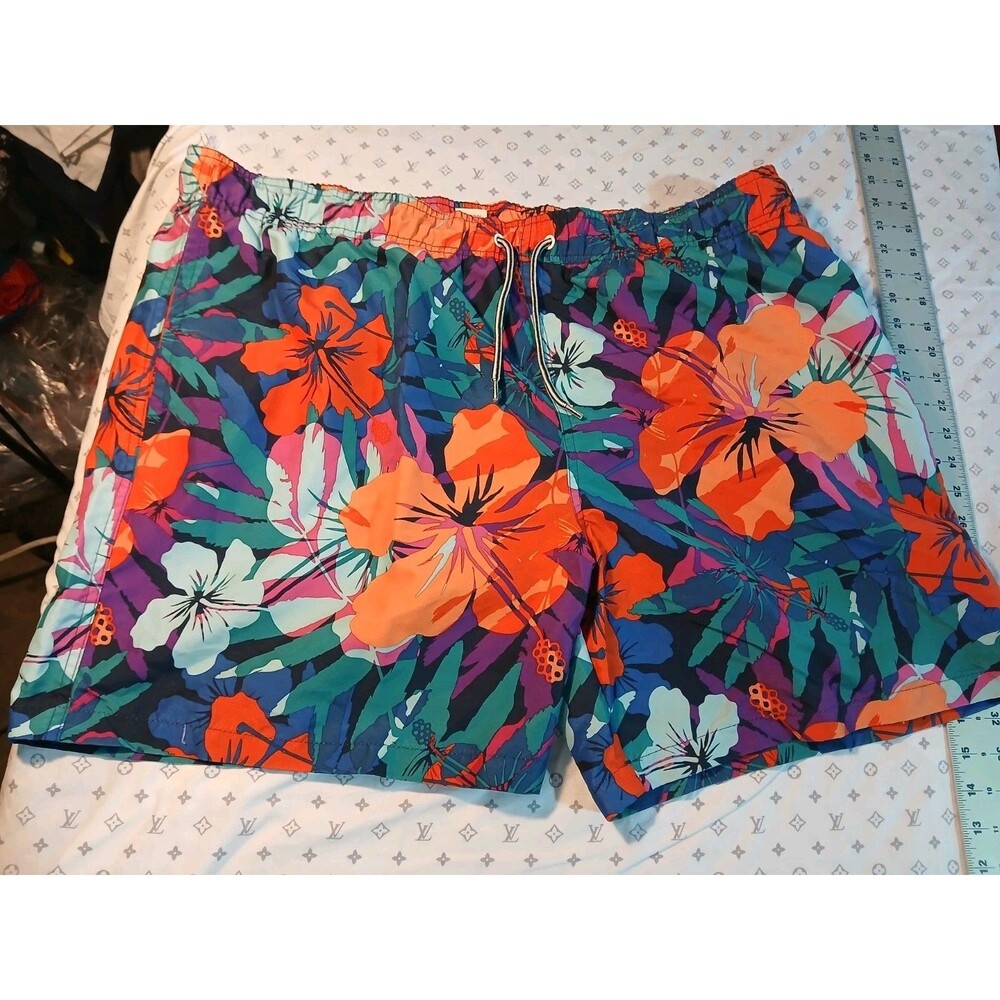 Arizona Hawaiian Print Above Knee Swim Shorts Trunks Size XXL Beach Pool.
